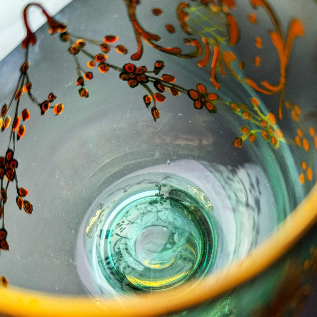 モーゼル金彩ルネサンス調ゴブレット3客 希少ヴィンテージ ボヘミア皇室御用達美品