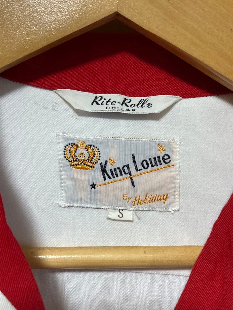 キングルイ King louie 60S頃 ボウリングシャツSサイズ 赤白