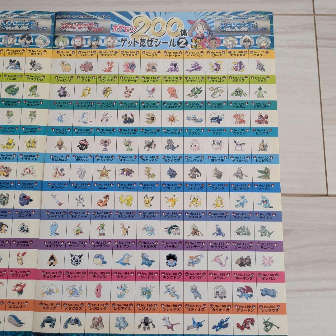 当時物　シール 2枚セット　ルビー　サファイア　200体　ポケモン
