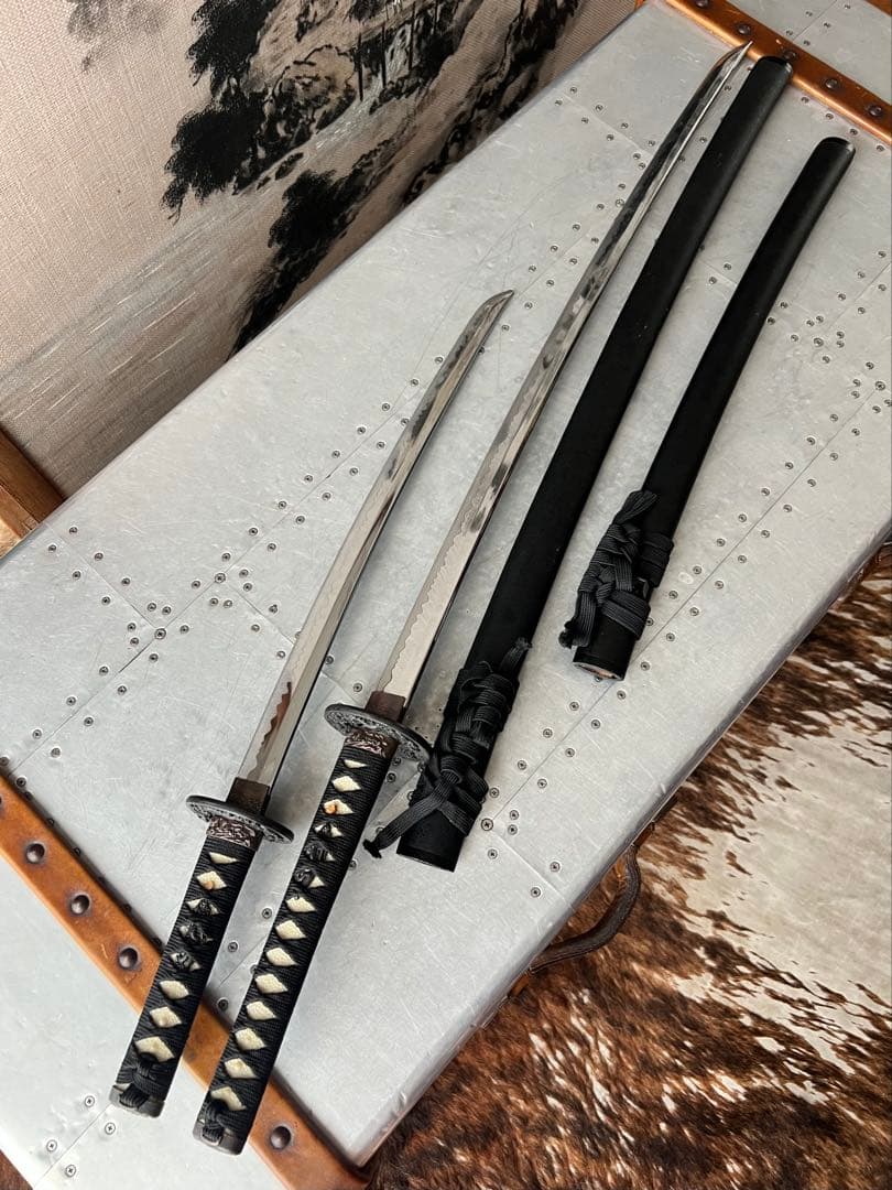 日本刀 2本セット 黒色 模造刀 大小セット