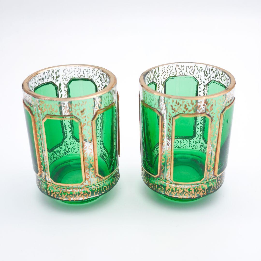 ボヘミアガラス エーゲルマン チェコスロバキア製 ペア