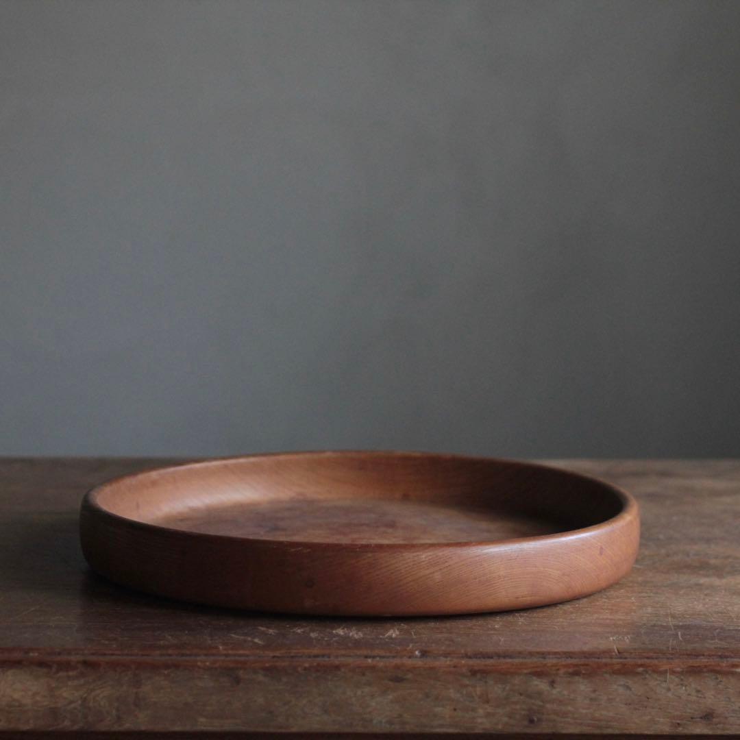 佳き木肌の くりぬき盆 No.5 古道具 アンティーク