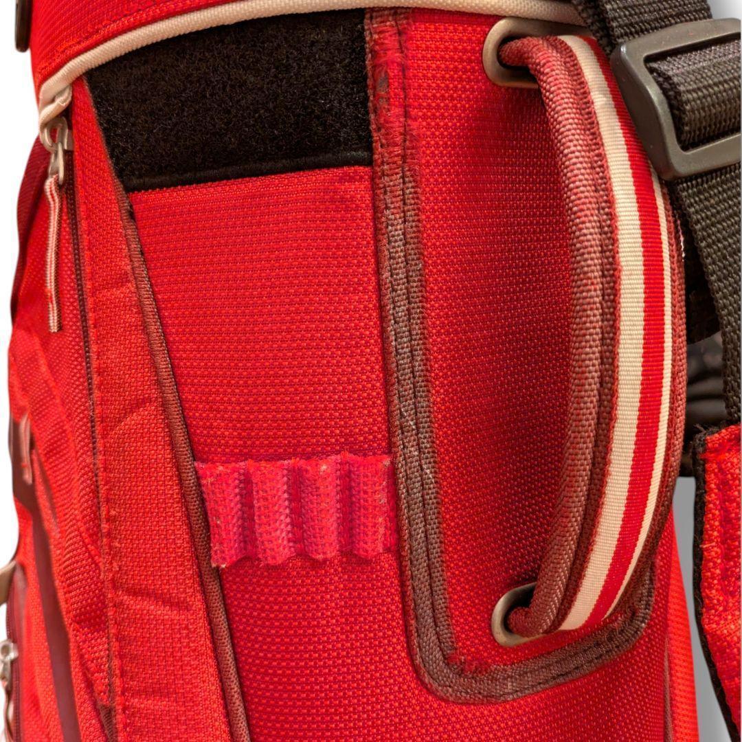 【廃盤品】ナイキ ゴルフ キャディバッグ 14分割 カート型 希少 赤 フード付