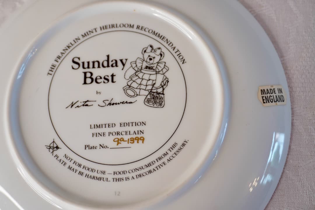 Franklin Mint テディベア 絵皿 4枚セット コレクションプレート