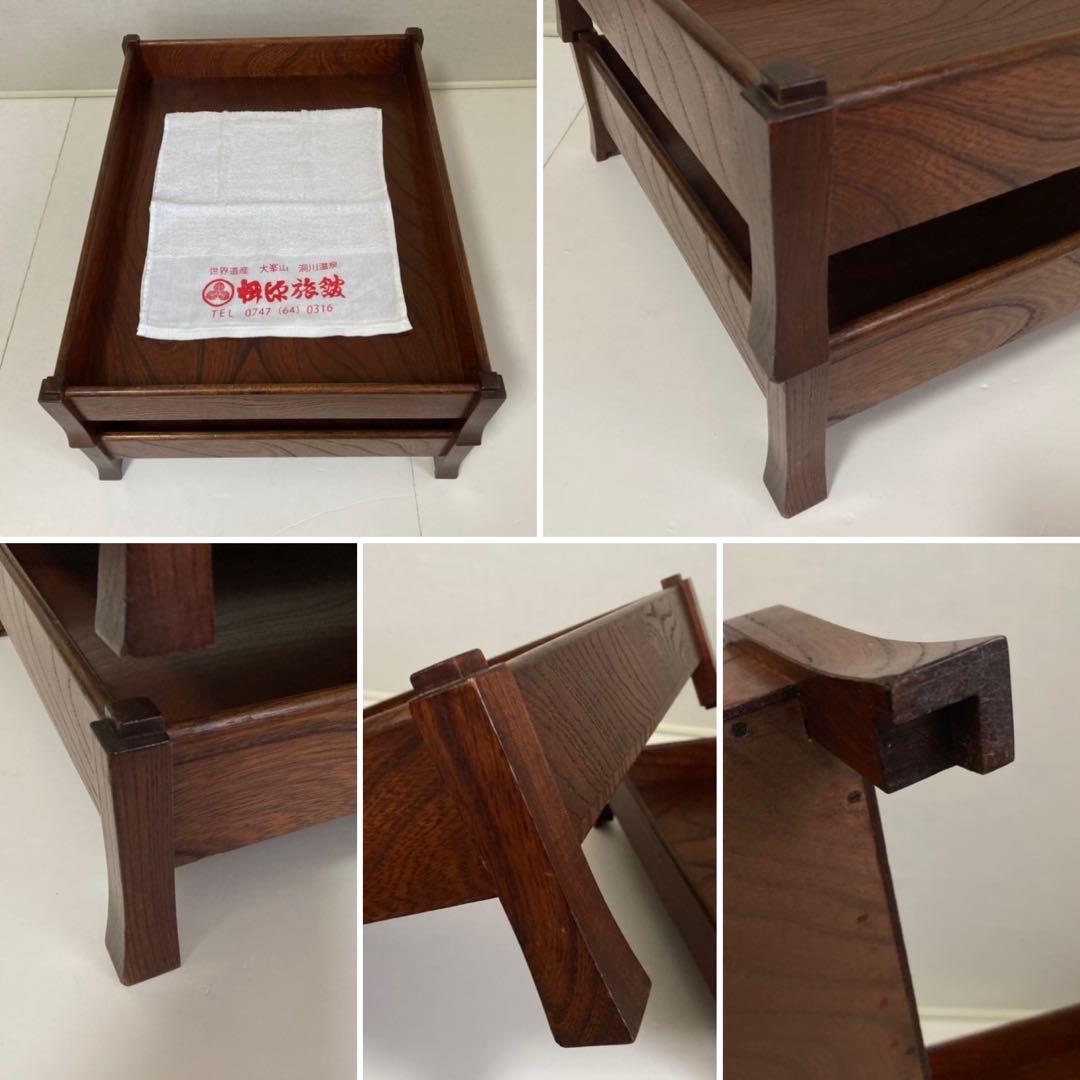 衣装盆 乱れ箱 脱衣籠 2段 棚 ラック 木製 櫓 脚付き 旅館 和風 レトロ