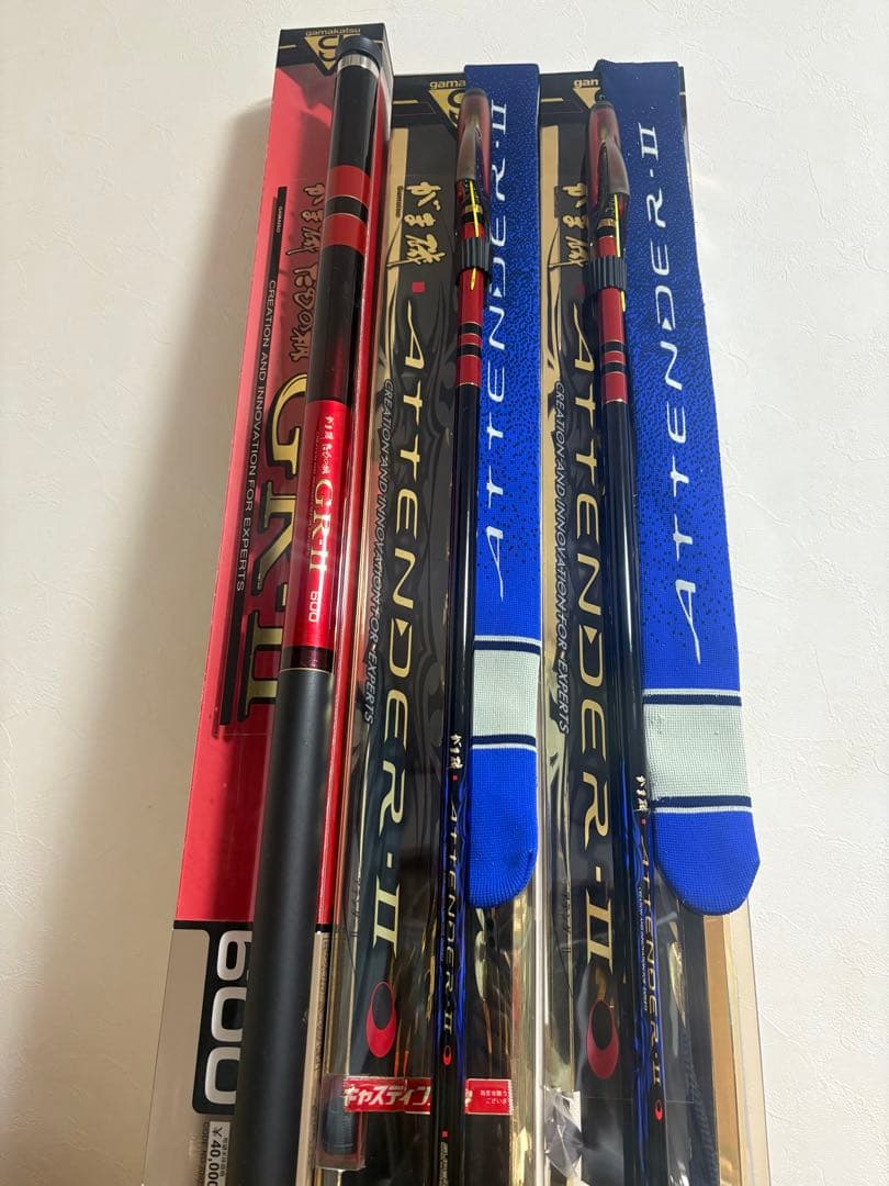 がまかつ　がま磯　アテンダーⅡ 2本 たもの柄セット　サンライン　釣研　釣武者