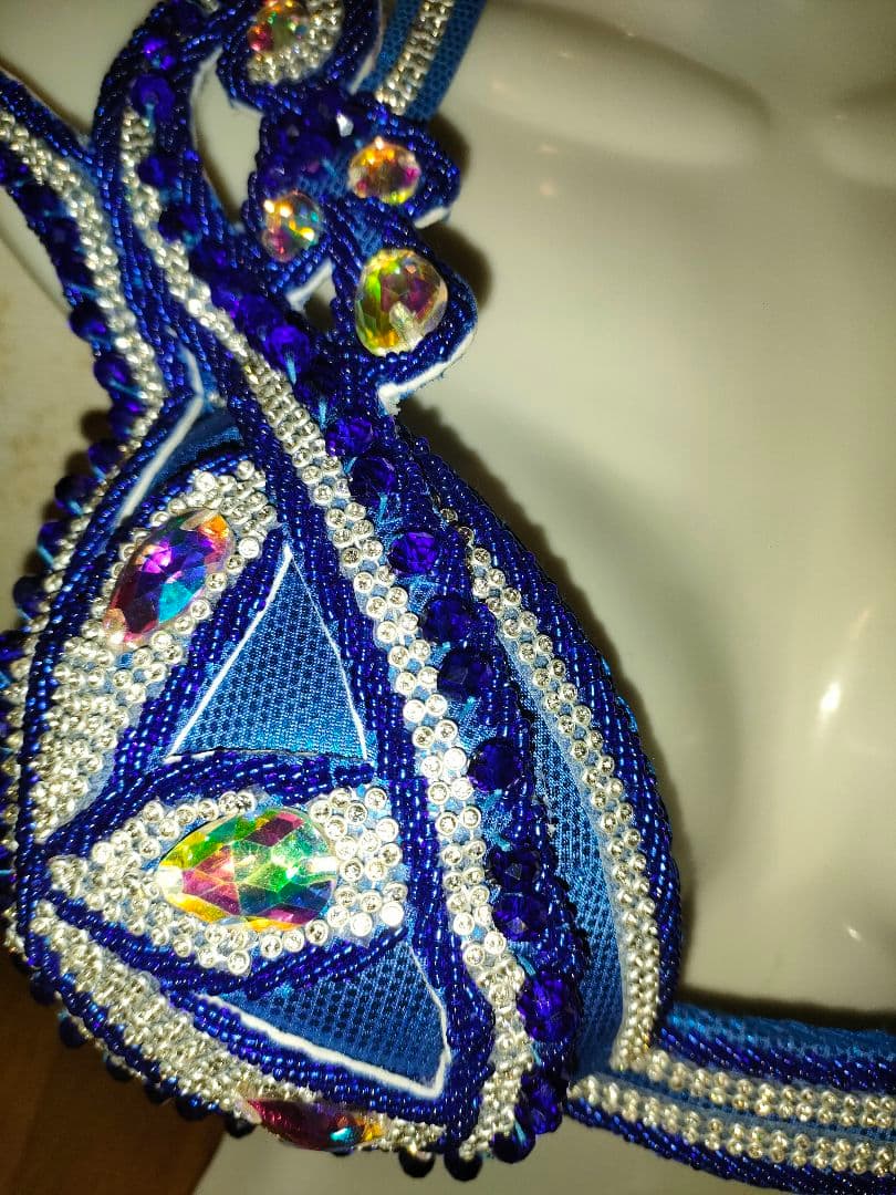 【新品】エジプト製青いベリーダンスセットアップブラベルト