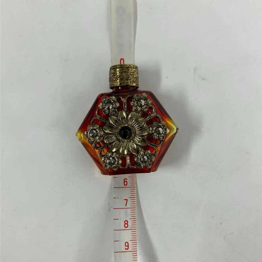 アンティーク☆Bohemia☆ボヘミアンガラス☆香水ボトル☆ミニボトル☆ブラウン