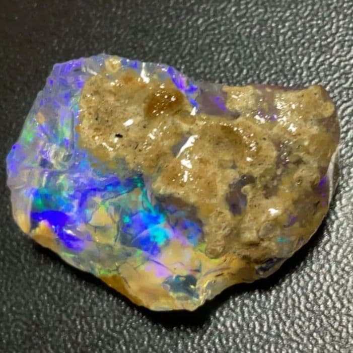 【30CT】エチオピア　オパール 原石 透明　青　紫　鉱物標本　ウェロ産