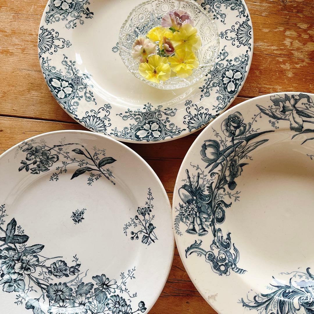 リュネビルK&G 美しい花柄のスーププレート