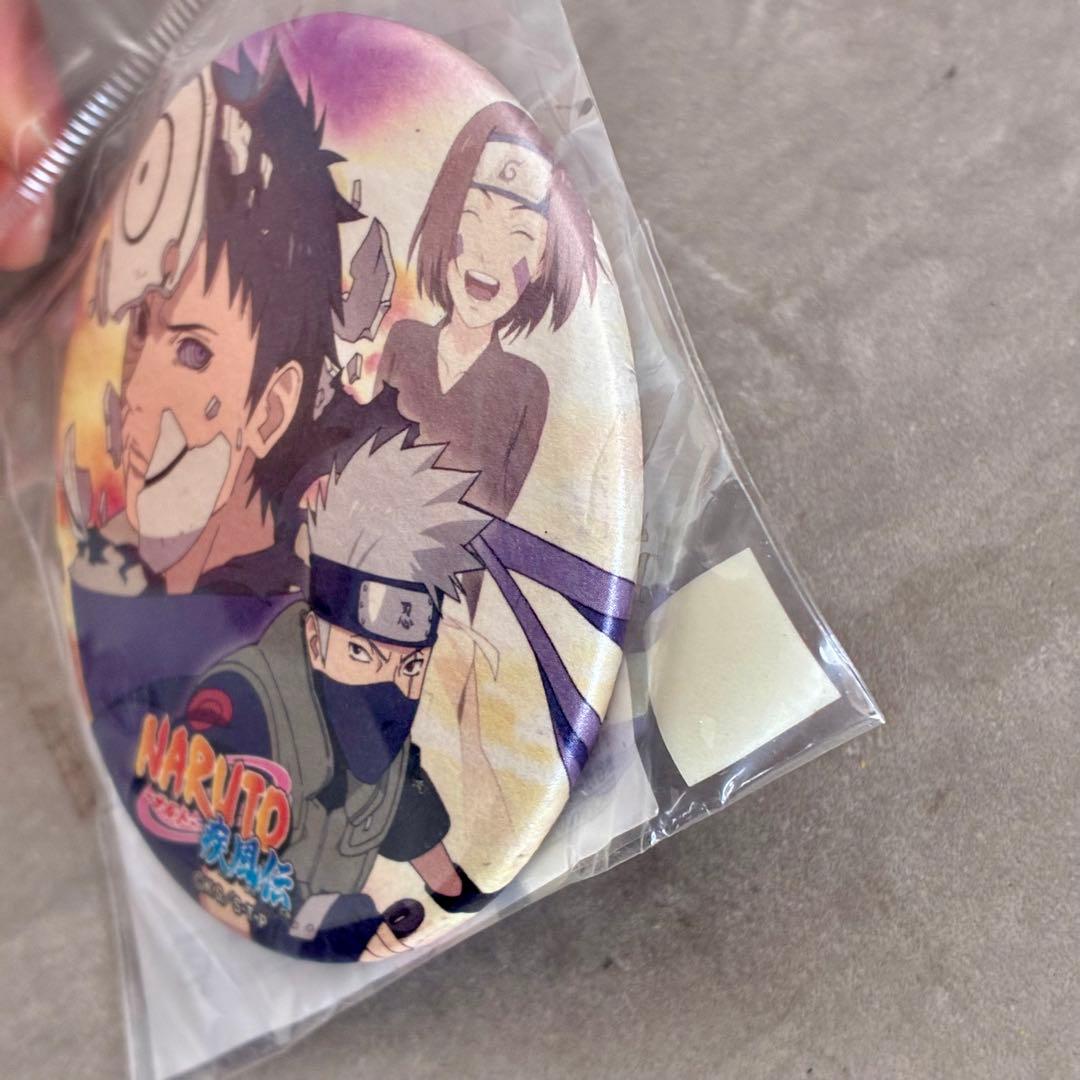 文教堂・アニメガ限定 ナルト和紙缶バッジ カカシ＆オビト 平成当時もの 新品
