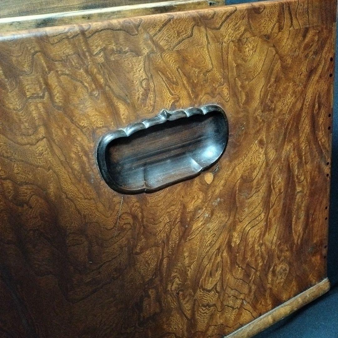 古美術 欅 黒柿 火鉢 蓋付 骨董 古道具