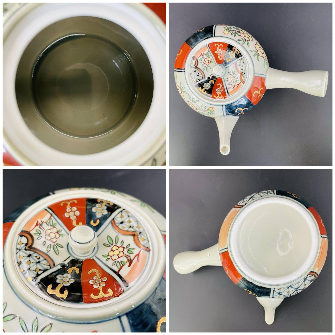 錦古伊万里 茶器揃 有田焼 林九郎作 急須 煎茶碗5客 未使用保管品R8SB93