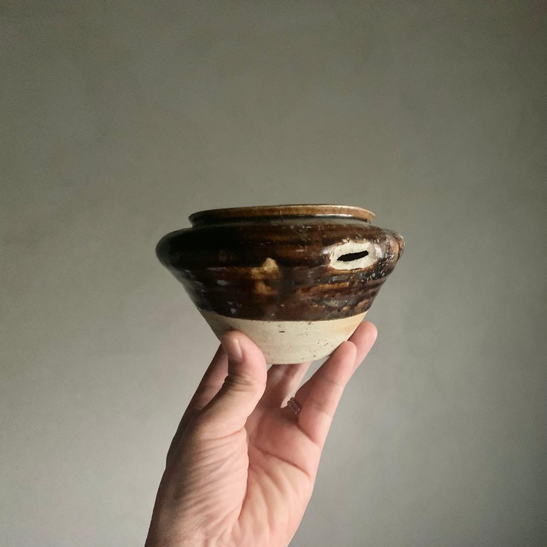 美濃 破れ壺 ひしゃげ壺 古美術 古道具 アンティーク