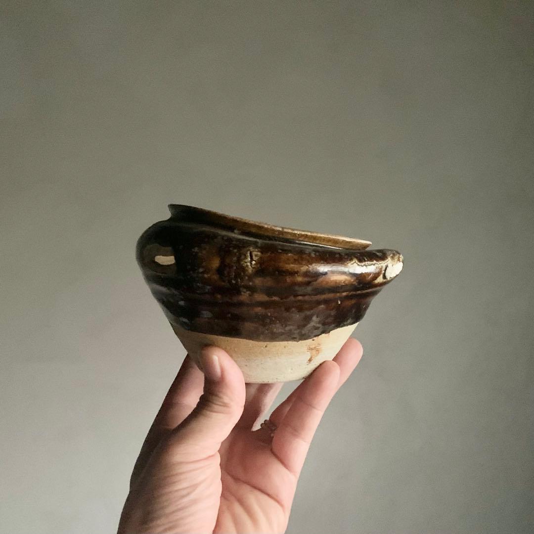 美濃 破れ壺 ひしゃげ壺 古美術 古道具 アンティーク