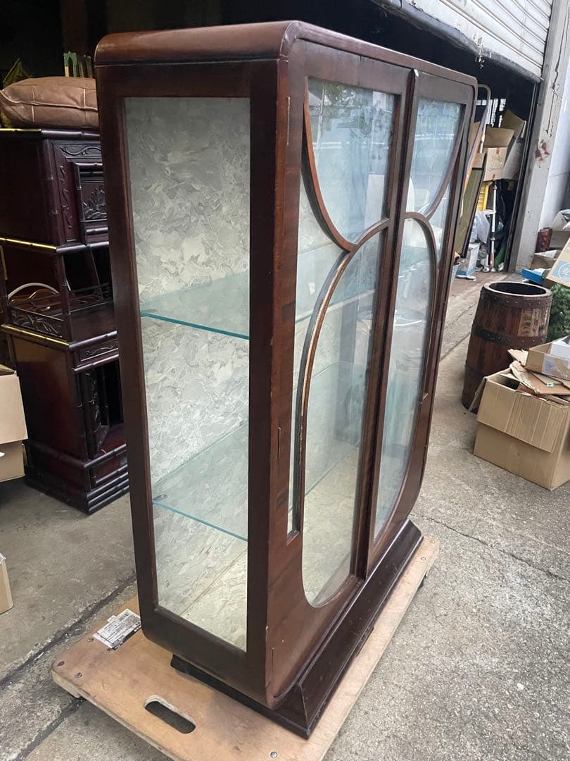 Kグラスキャビネット　マホガニー　キャビネット　キュリオケース