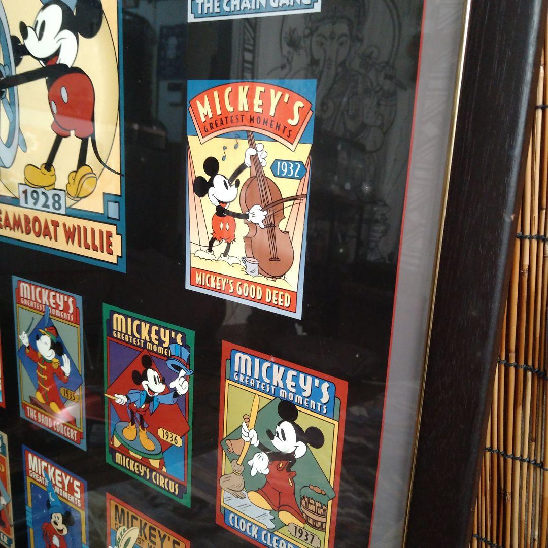 ディズニー　額付きアートポスター　歴代ミッキー映画のやつ