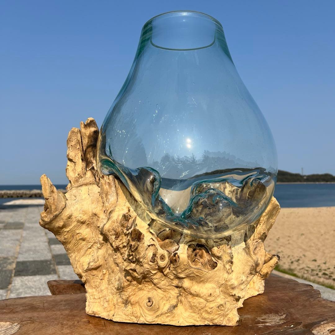 超超特大流木ガラスオブジェWB 花瓶 金魚鉢 水槽 苔リウム メダカ容器 超大型