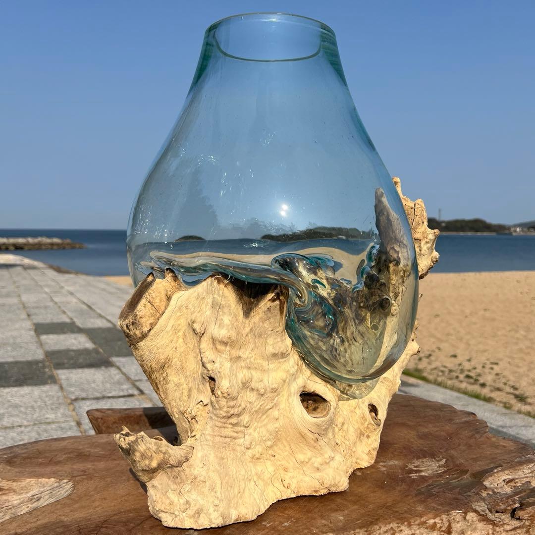 超超特大流木ガラスオブジェWB 花瓶 金魚鉢 水槽 苔リウム メダカ容器 超大型