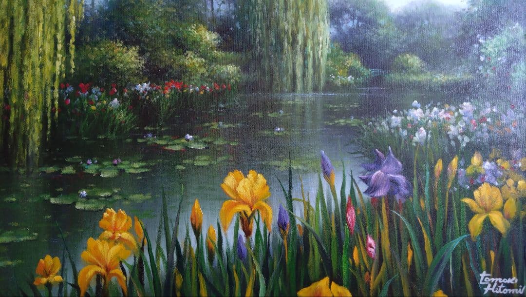 人見友紀　伝説の逃亡画家　モネ　油彩画　油絵　20号