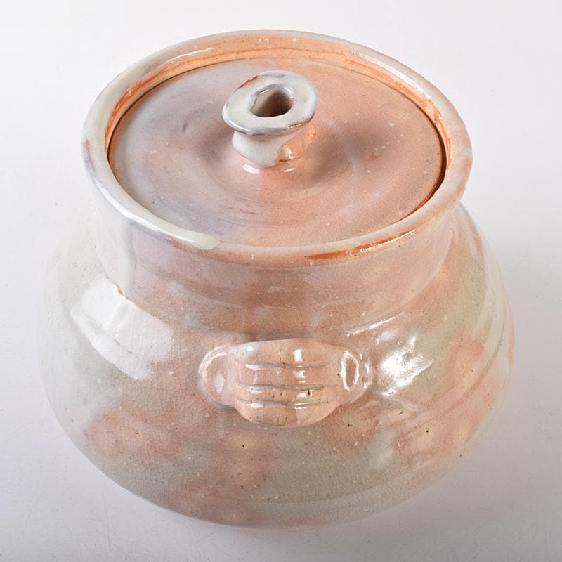 茶道具　萩焼　十代　三輪休雪作　水指　共布共箱　M　R7990B