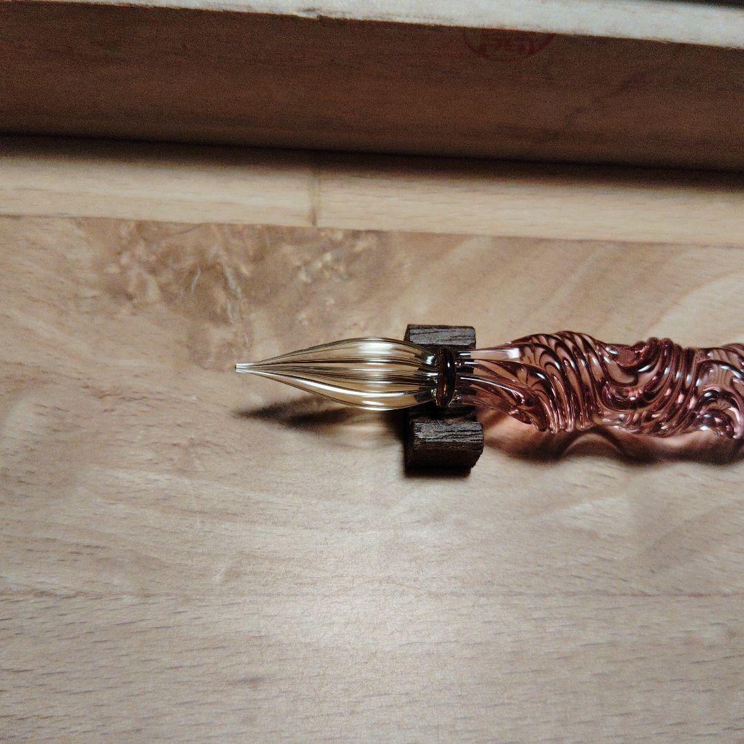 川西硝子　ガラスペン　ピンク