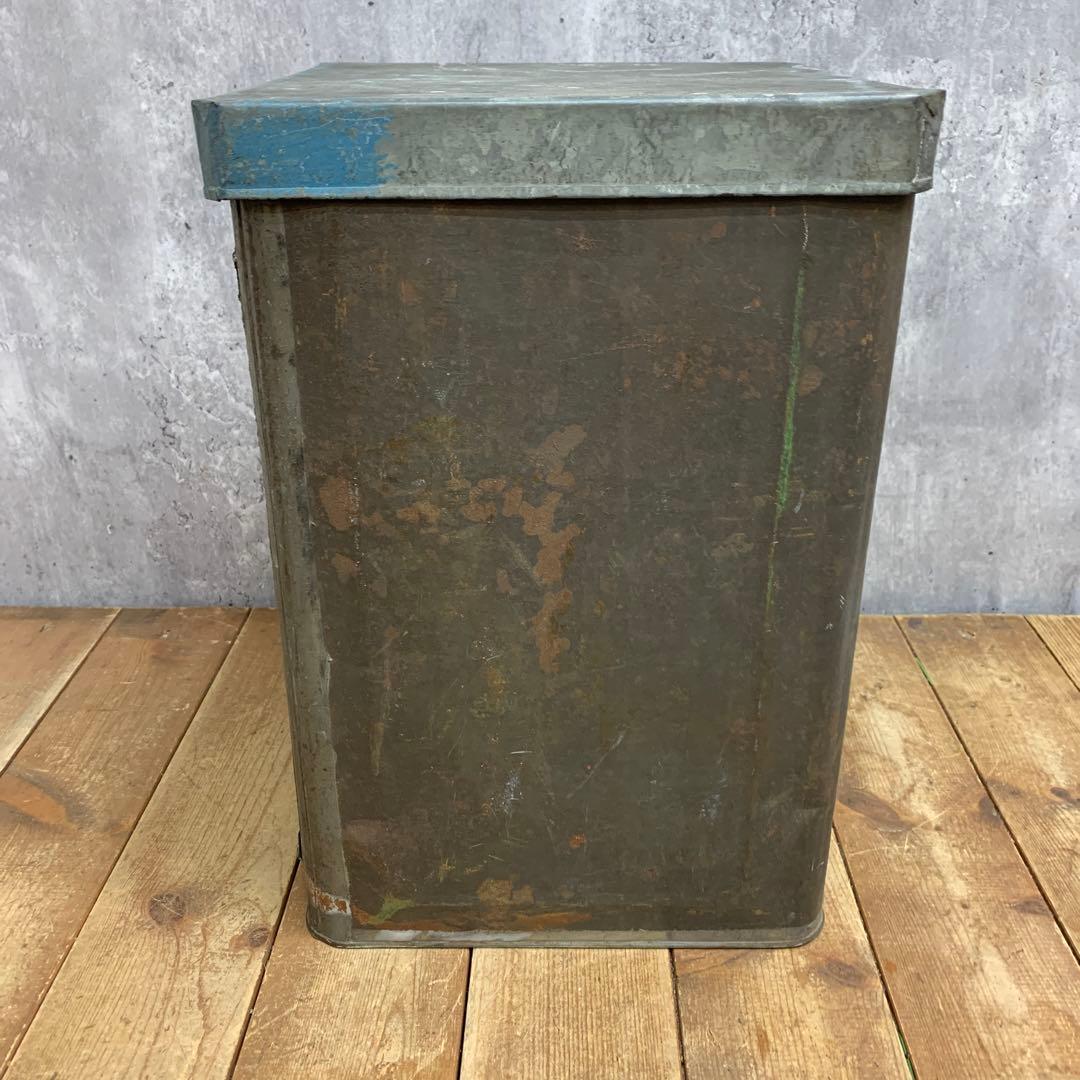 A-1 【希少】ヴィンテージ ブリキ缶 ガラス窓付き ショーケース 小物入れ 収