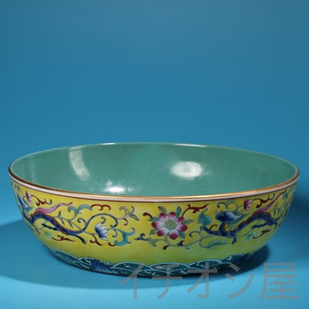 中国古美術 旧藏 清代風 珐琅彩 粉彩 花鳥瓷器 盤 碗 純手描き 飾皿 時代物