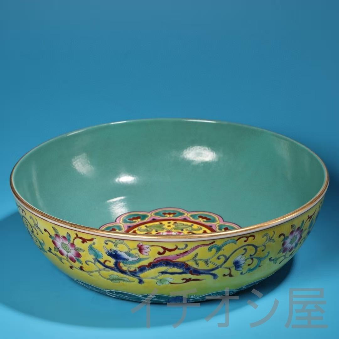 中国古美術 旧藏 清代風 珐琅彩 粉彩 花鳥瓷器 盤 碗 純手描き 飾皿 時代物