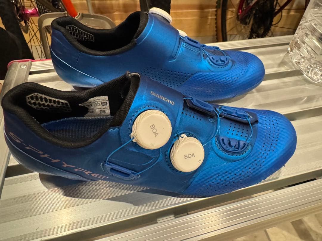 Shimano ロードシューズ 青 ダイヤル式　エスファイア　25.5cm