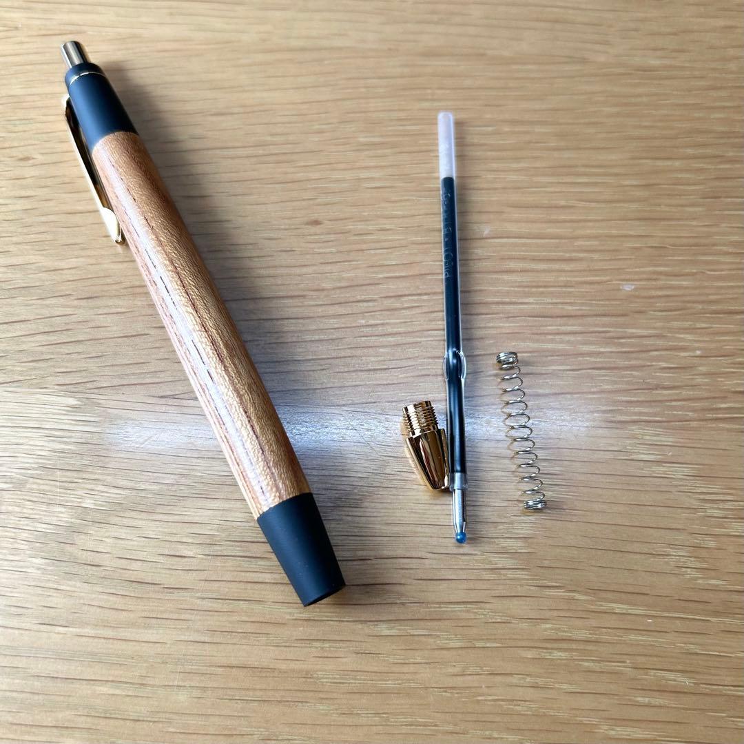 【保証書付き】野原工芸 欅 ボールペン スリム ゴールド