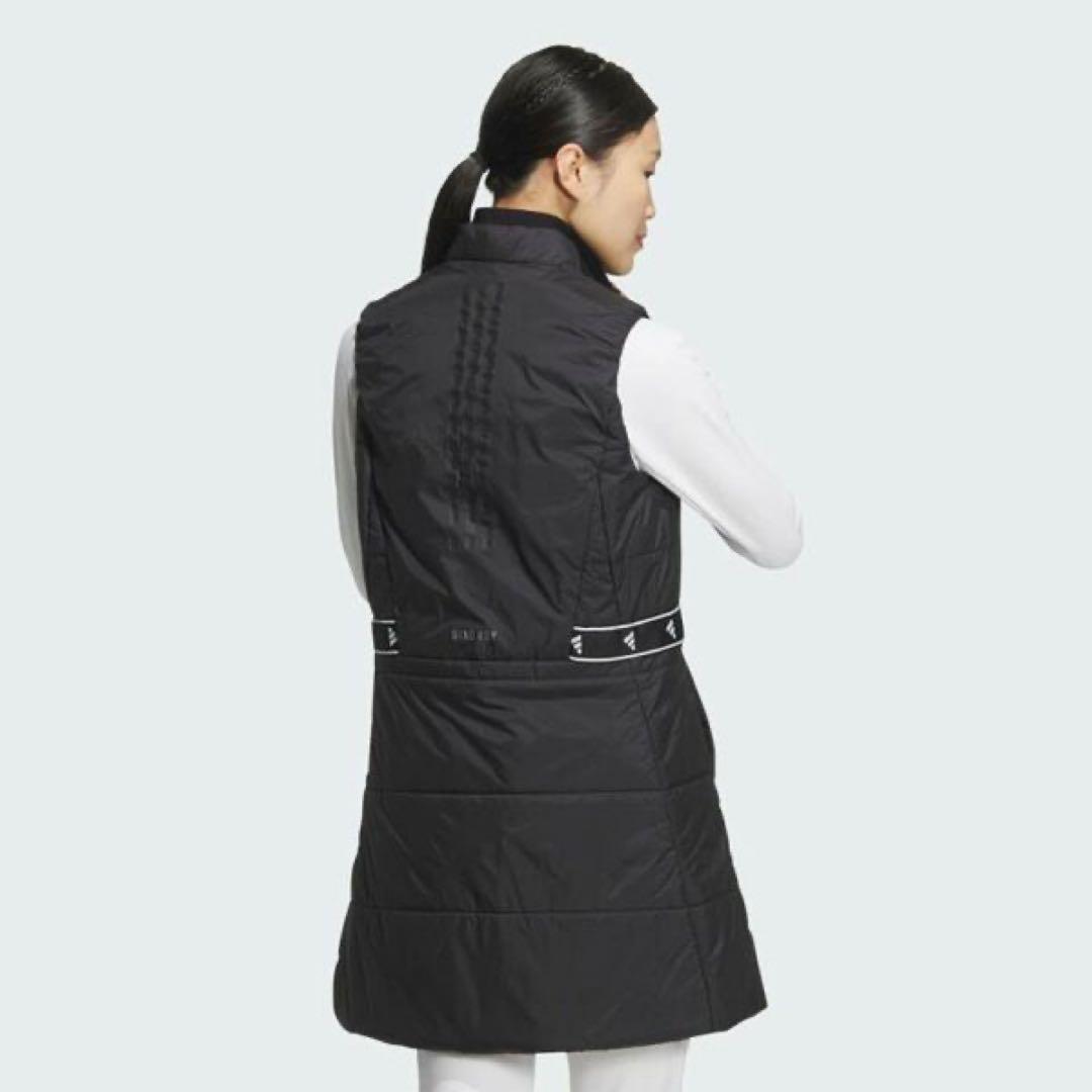 新品1.9万 adidasゴルフ 中綿 保温ロングベスト レディースM