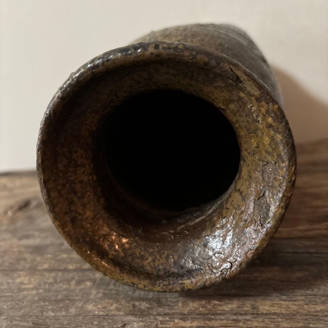 古備前花入　江戸〜明治　古丹波　花器　茶道具　アンティーク　骨董検:秦秀雄　李朝