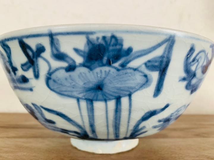 中国明時代中早期染付(青花)大碗(元箱付き)