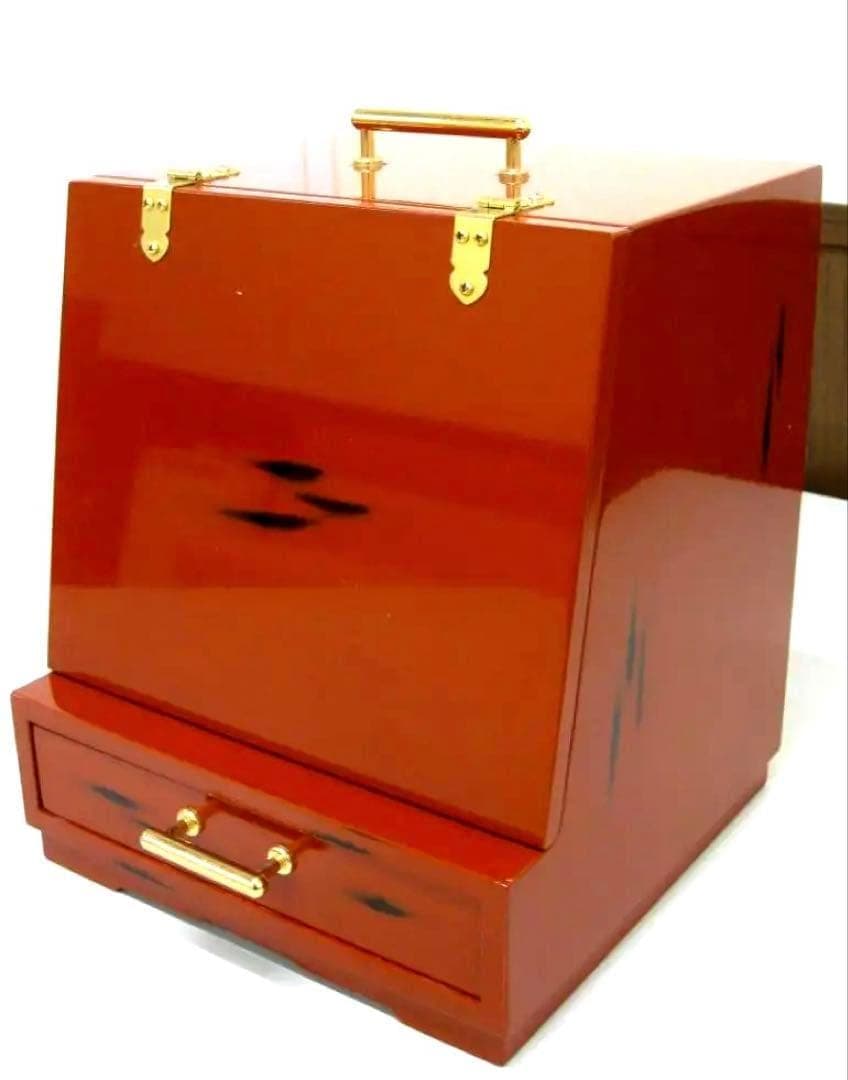 廃番品　メイクボックス 小　紀州塗り　根来塗　鏡台　コスメボックス