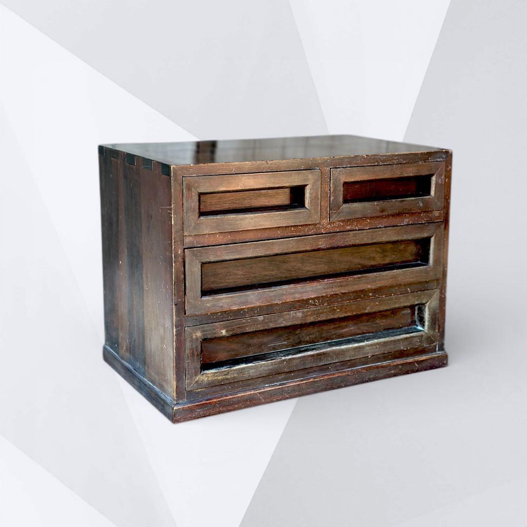 松本民藝風 木製小引き出し4杯 古家具 民藝家具