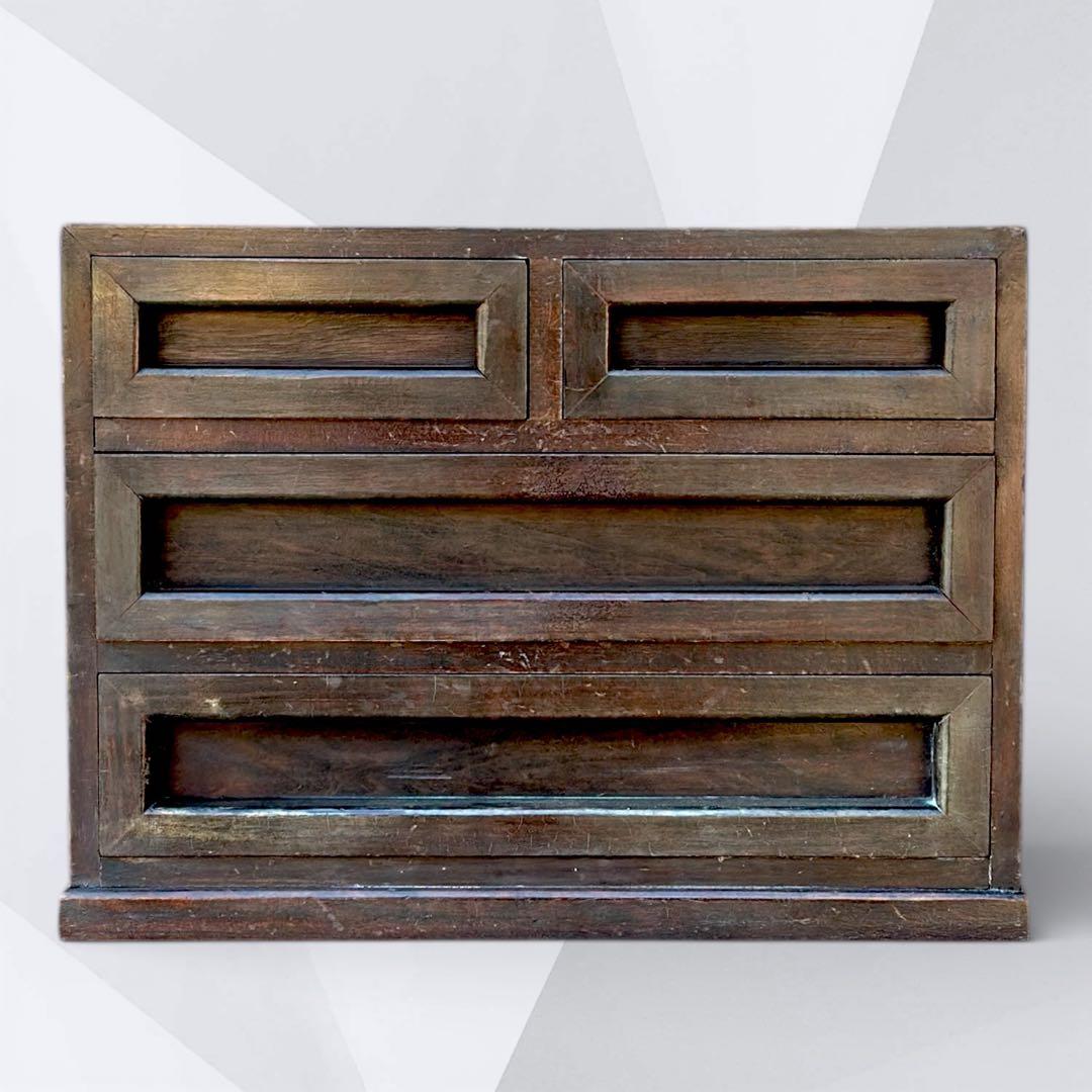 松本民藝風 木製小引き出し4杯 古家具 民藝家具