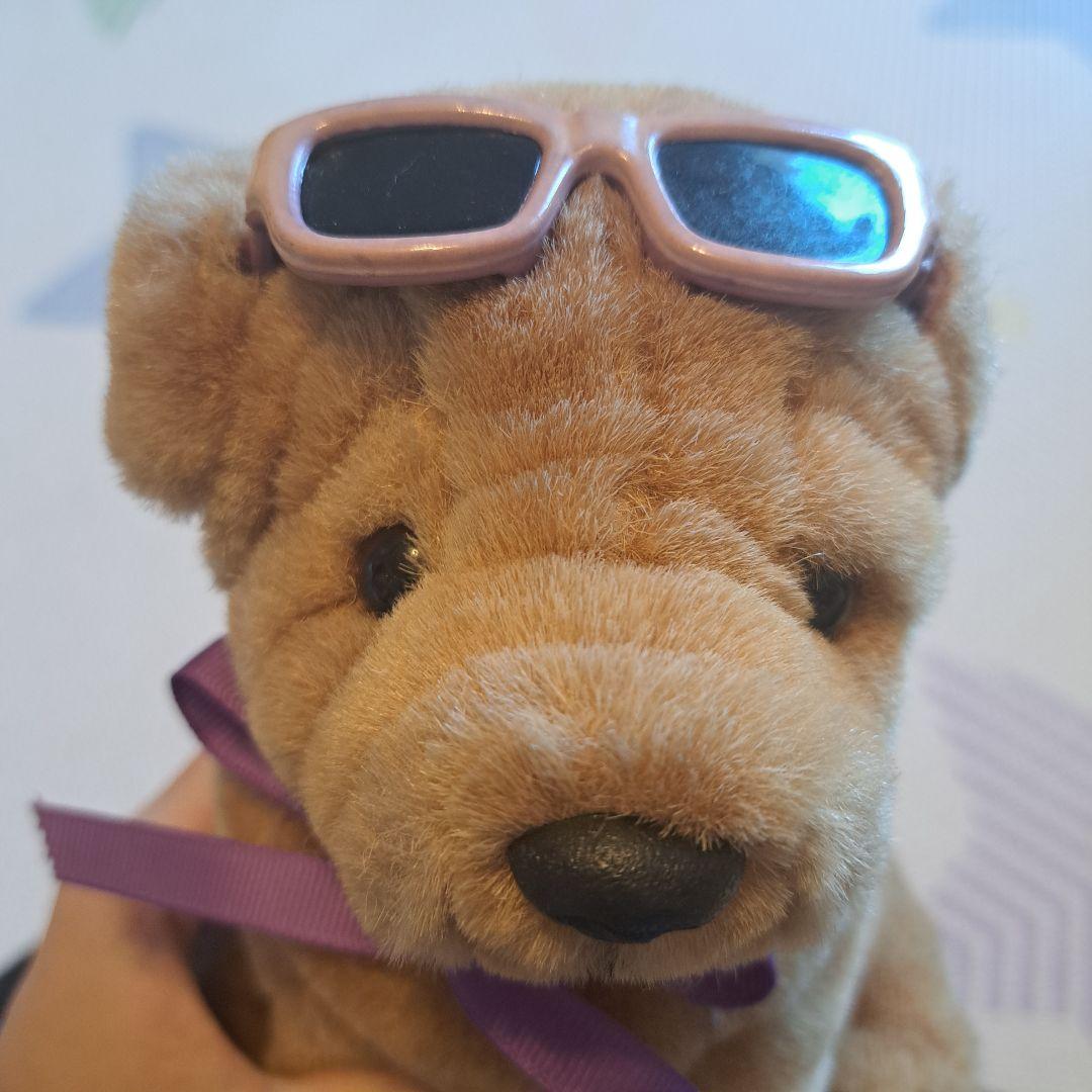AVANTI サングラス付きブルドッグ　ぬいぐるみ　犬　ブルドッグ　昭和レトロ