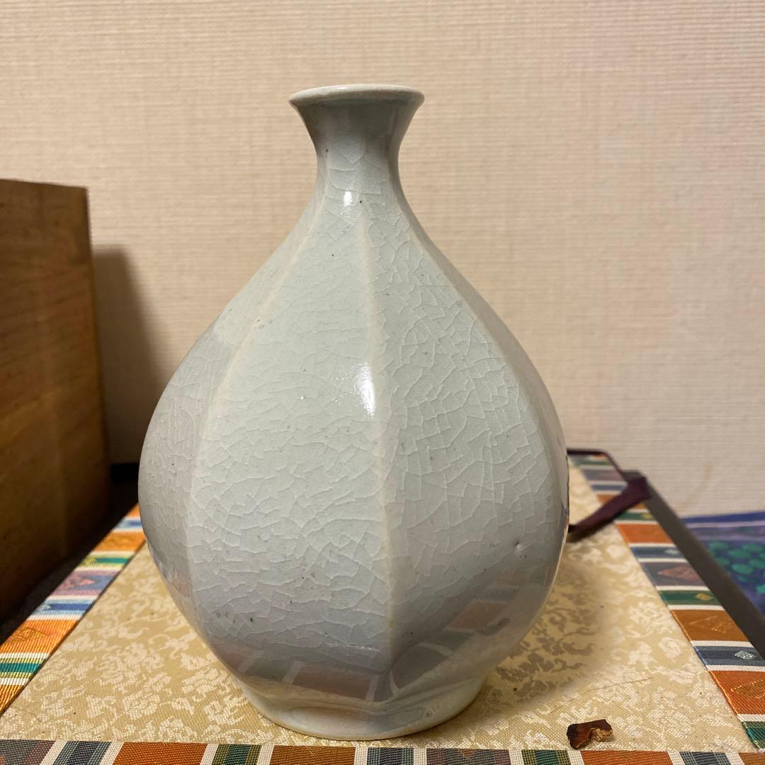 白磁八角徳利、面取、安東五作