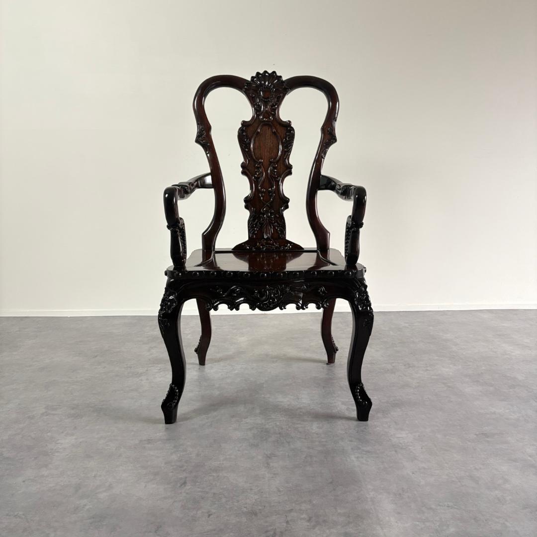 ロココ様式　彫刻　ガブリオールレッグ　チェア