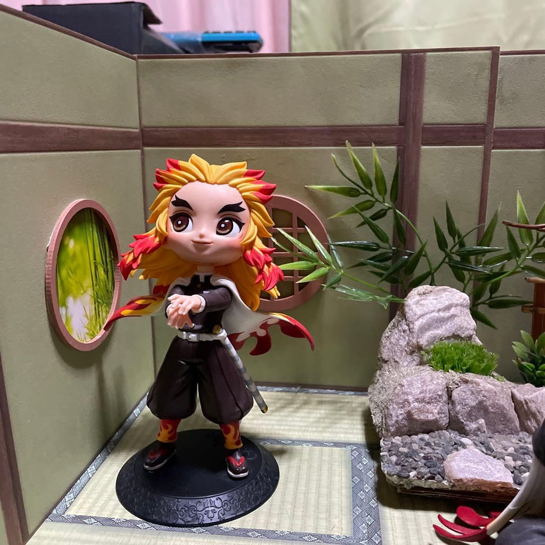 煉獄杏寿郎 フィギュア 和風背景付き