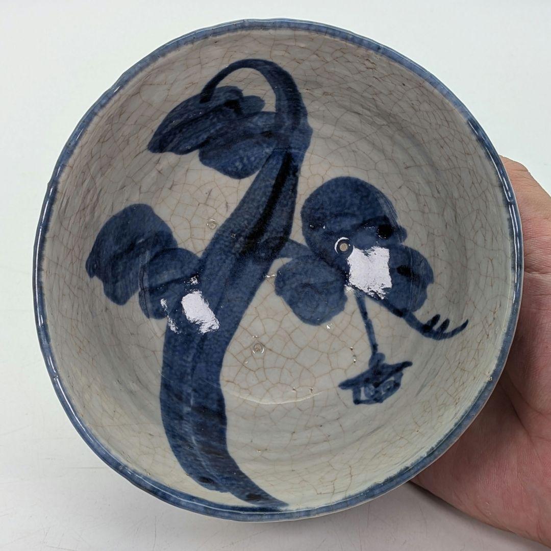 江戸後期 尾形周平 古京焼 大石氏祇園一力康楽之図茶盌 用心箱 染付 大石内蔵助