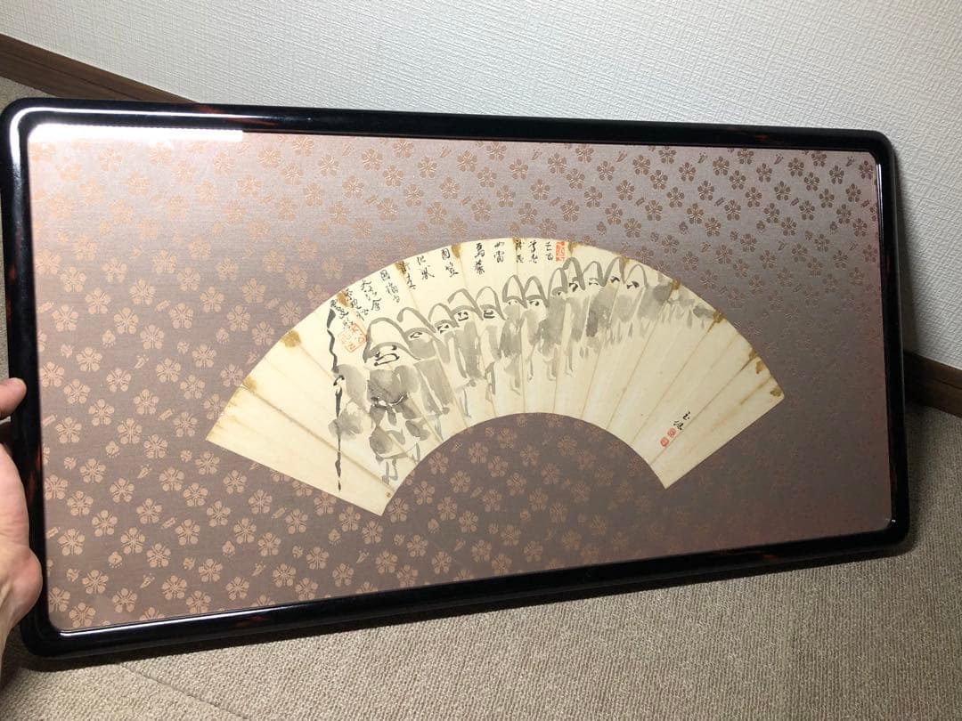 禅画。扇面。明治時代。臨濟宗高僧..大德寺..松雲和尚。美品。茶道美術