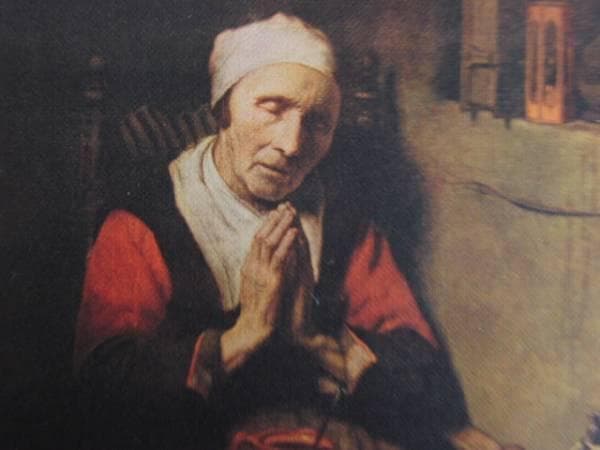 食前の祈り/ニコラース・マース　超希少、100年前の画集より、絵画