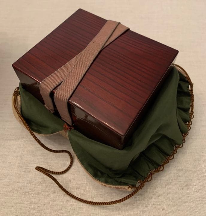 岩井佑軒作　春慶塗山道茶箱　今日庵書付け