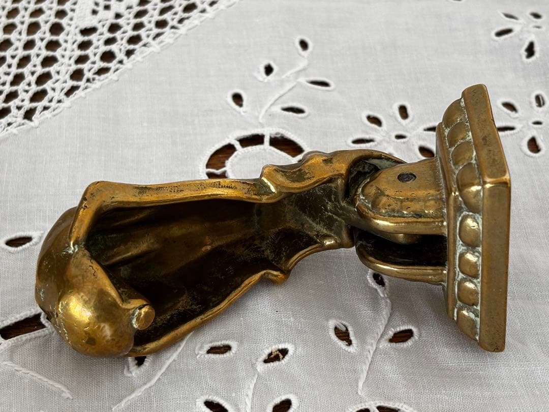 フランス　蚤の市　真鍮製　手形　ドアノッカー　ブロカント