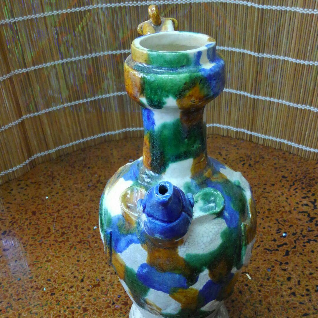 中国美術　唐三彩　水差し