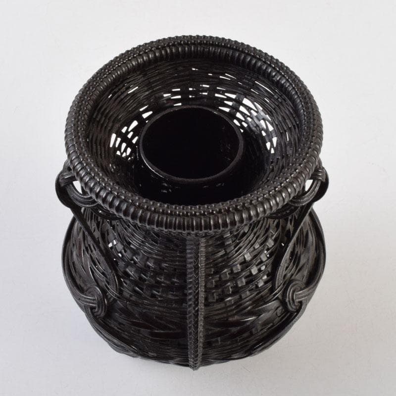 茶道具　篭師　和田麟之作　小猿花入　共箱　C　9123