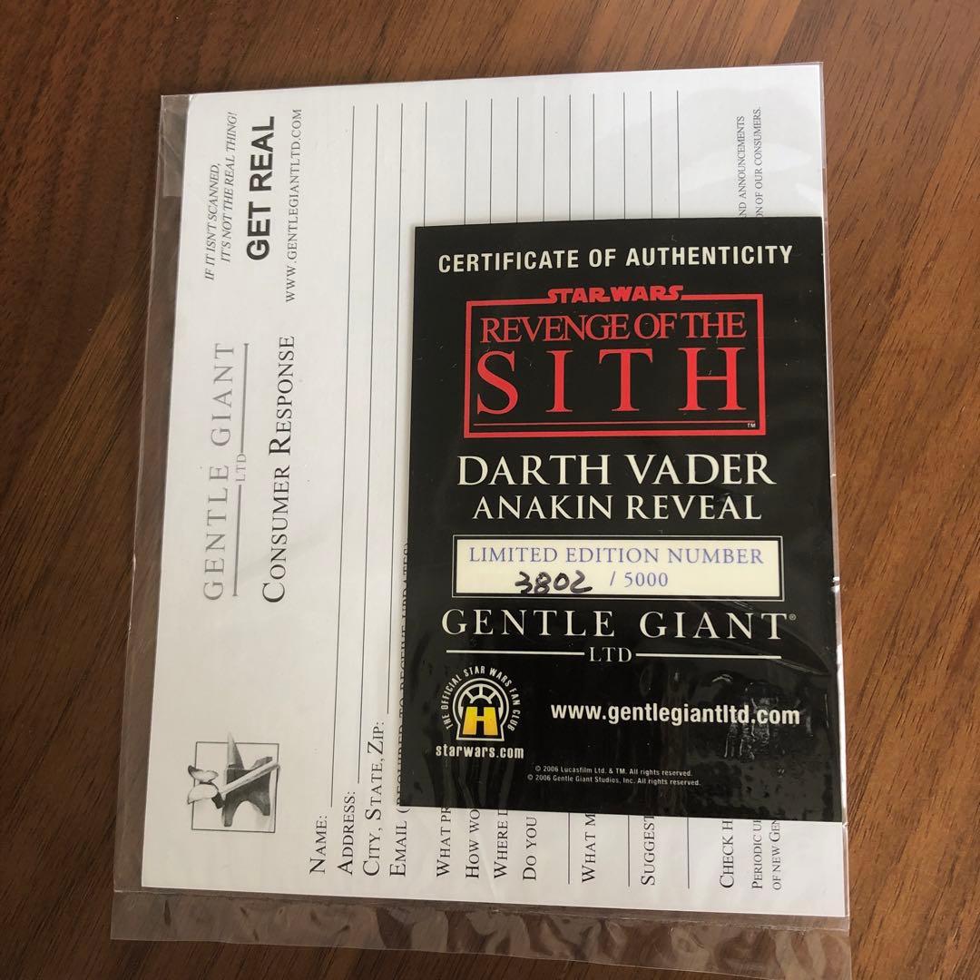 ジェントルジャイアント　超希少スターウォーズ　ダース・ベイダー　アナキンフェイス