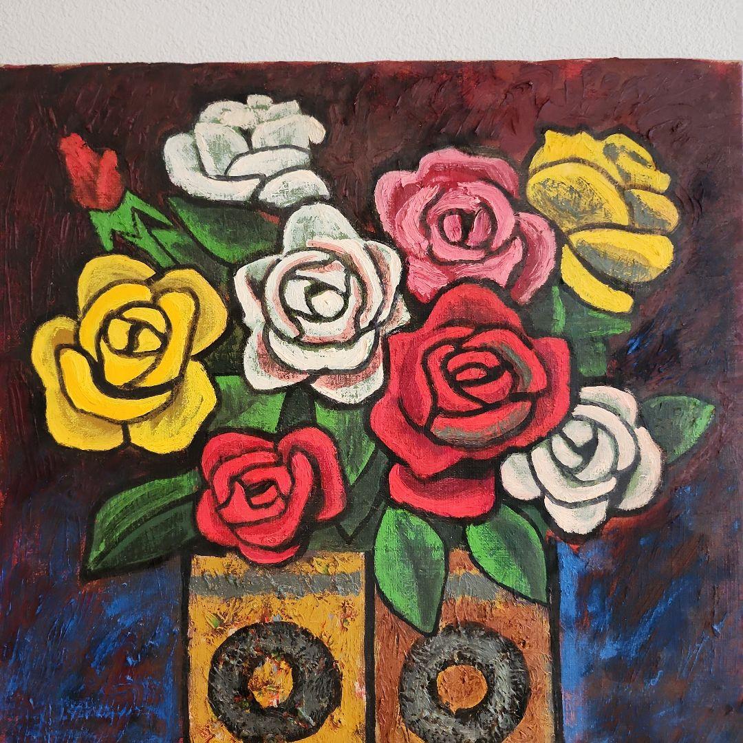 田渕眞兒　油絵　油彩　薔薇シリーズ　花　No.11